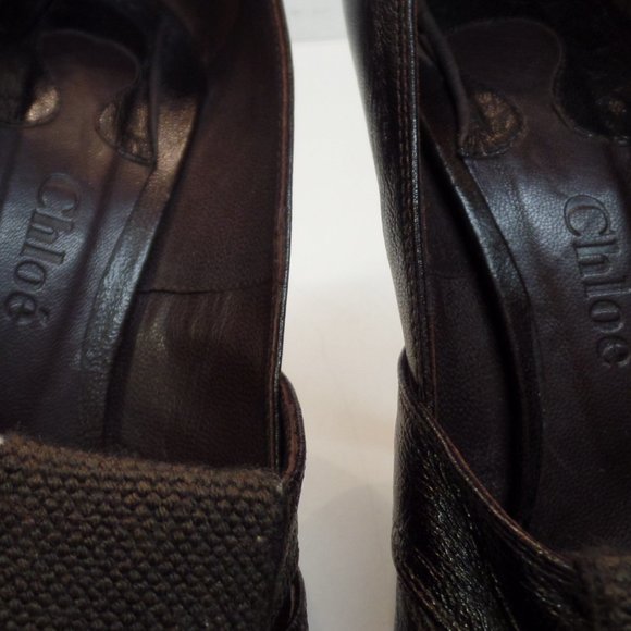 Chloe Brown Open Toe Platform Heels Sz 40 - Picture 13 of 16